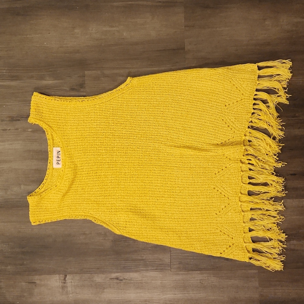Pepin / anthropology yellow fringe tank top large
